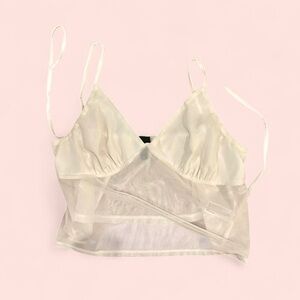 Sheer white cami with adjustable straps Large